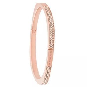 Michael Kors Pave Logo Cushion Hinged Bangle Bracelet